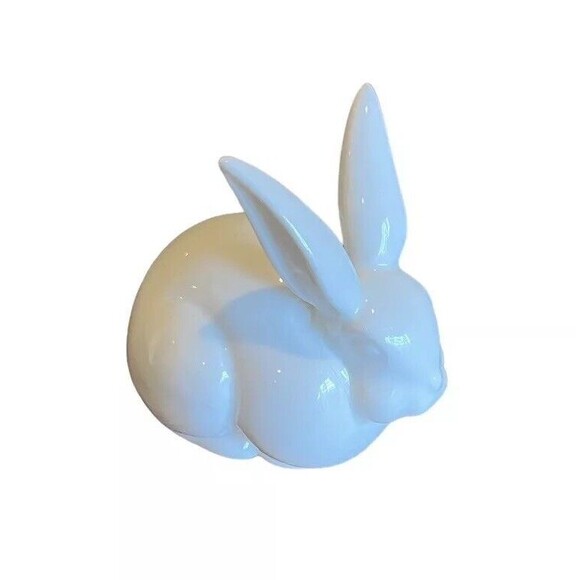 Vintage Dept 56 Porcelain White Bunny Figurine EASTER Rabbit - Picture 2 of 12